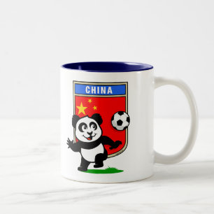 Caneca De Café Em Dois Tons Panda do futebol de China