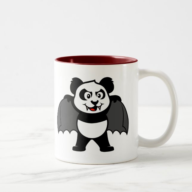 Caneca De Café Em Dois Tons Panda do vampiro (Direita)