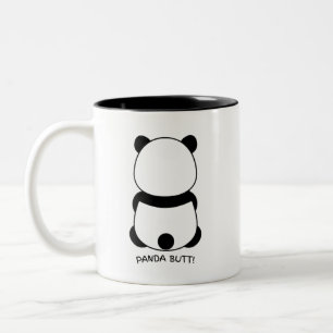 Caneca De Café Em Dois Tons Panda-monium em uma taça! ☕ 🐼 😂
