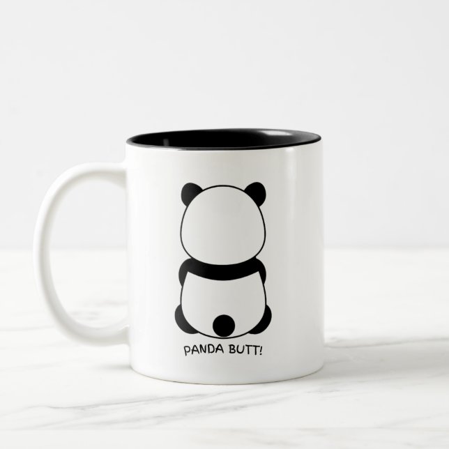 Caneca De Café Em Dois Tons Panda-monium em uma taça! ☕ 🐼 😂 (Esquerda)