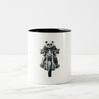 Caneca De Café Em Dois Tons Panda Motociclista