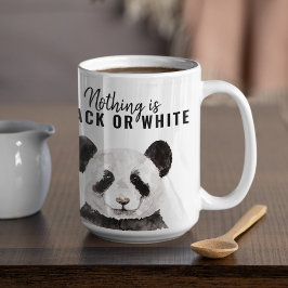 Caneca De Café Em Dois Tons Panda Negra E Branca Moderna Engraçada Com Citação