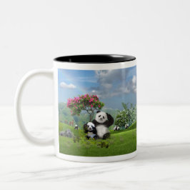 Caneca De Café Em Dois Tons Panda no paraíso
