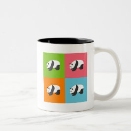 Caneca De Café Em Dois Tons Panda Pattern