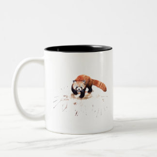 CANECA DE CAFÉ EM DOIS TONS PANDA VERMELHA