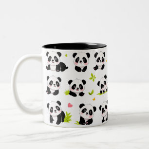 Caneca De Café Em Dois Tons Pandas Design On