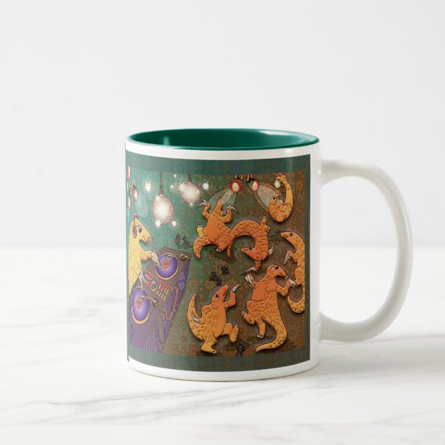 Caneca De Café Em Dois Tons Pangolins Partying (Direita)