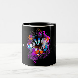 Caneca De Café Em Dois Tons Panman do Carnaval Vibrante abstrato
