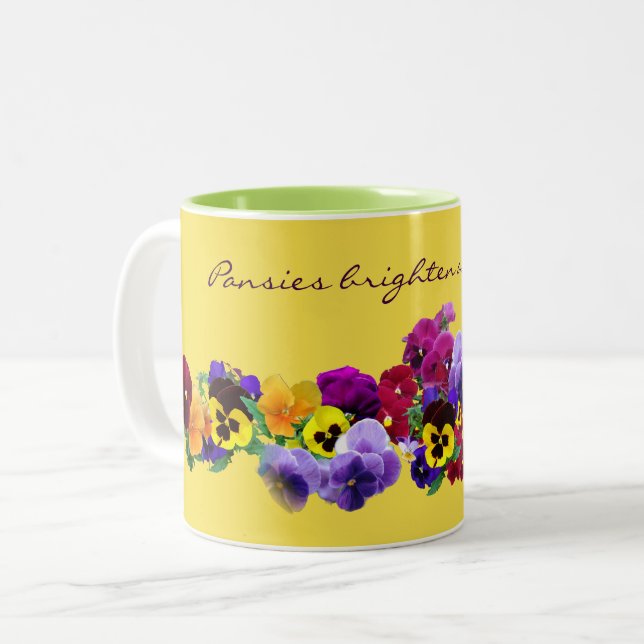 Caneca De Café Em Dois Tons pansy16v1 (Frente Esquerda)