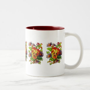 Caneca De Café Em Dois Tons Pansy Daisy Mug