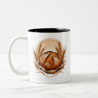 Caneca De Café Em Dois Tons Pão Artesanal de Fermentação Natural Tradicional P