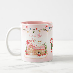 Caneca De Café Em Dois Tons Pão de Gingerpão Personalizado no Natal