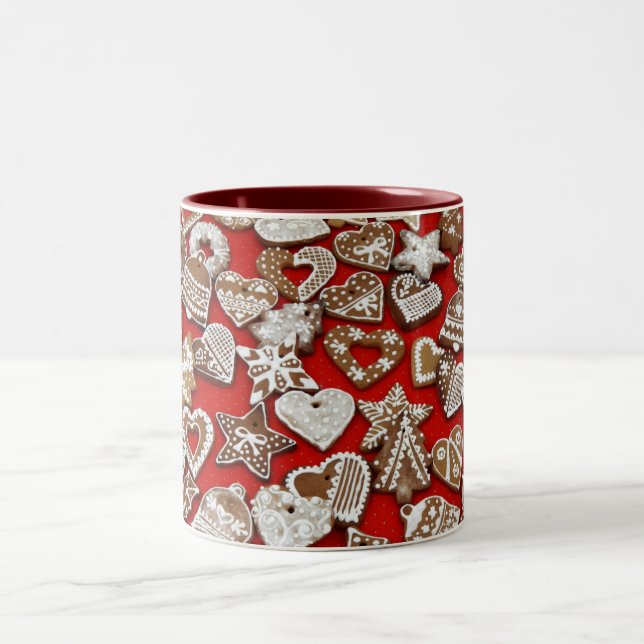 Caneca De Café Em Dois Tons Pão de Natal Mug (Centro)