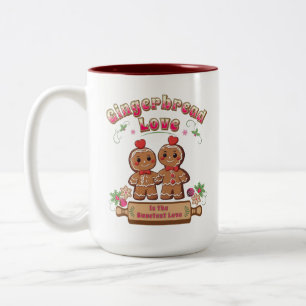 Caneca De Café Em Dois Tons Pão de Natal Mug de Amor