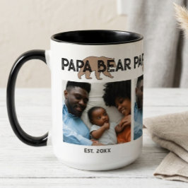 Caneca De Café Em Dois Tons Papa Bear Father Year Established Photo