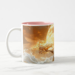 Caneca De Café Em Dois Tons Papagaio Cacatua Fantasia Sonho