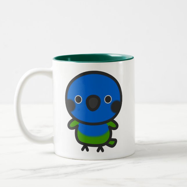Caneca De Café Em Dois Tons Papagaio-de-cabeça-azul (Esquerda)