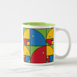 Caneca De Café Em Dois Tons Papagaios de Fibonacci
