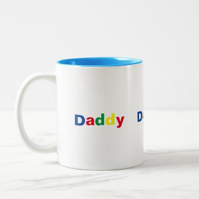 Caneca De Café Em Dois Tons Papai Estiloso Moderno (Esquerda)