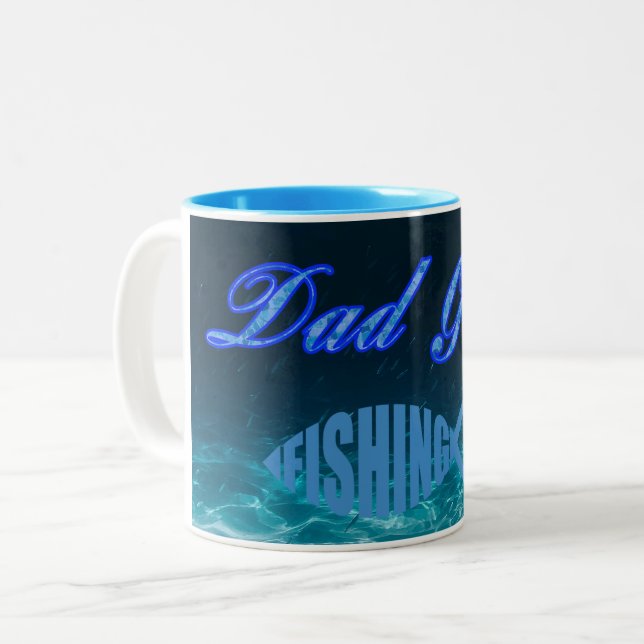 Caneca De Café Em Dois Tons Papai Foi Pescar (Frente Esquerda)
