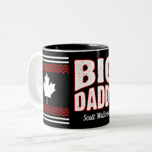 Caneca De Café Em Dois Tons Papai Grande com bordo canadense e seu nome em pre