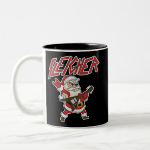 Caneca De Café Em Dois Tons Papai Noel Assassino Metal Natal Saudação Divertid
