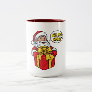 Caneca De Café Em Dois Tons Papai Noel com Caixa de Presente de Natal