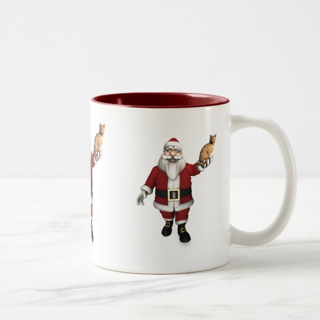 Caneca De Café Em Dois Tons Papai Noel com Tabby Vermelho (Direita)