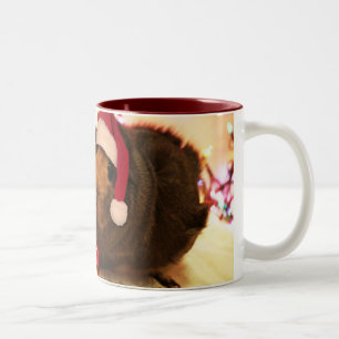 Caneca De Café Em Dois Tons Papai noel da cobaia