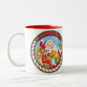 Caneca De Café Em Dois Tons Papai noel do Feliz Natal