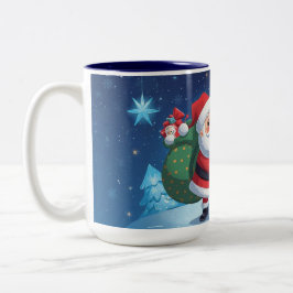 Caneca De Café Em Dois Tons Papai Noel e o Natal dos renques