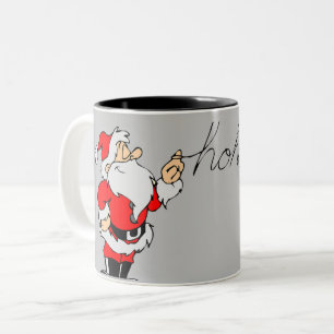 Caneca De Café Em Dois Tons Papai Noel engraçado Natal alegre Ho Ho Humer arte