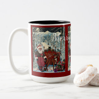 Caneca De Café Em Dois Tons Papai Noel está Pronto