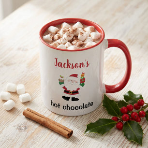 Caneca De Café Em Dois Tons Papai Noel Fofo Personalizado Chocolate Quente de