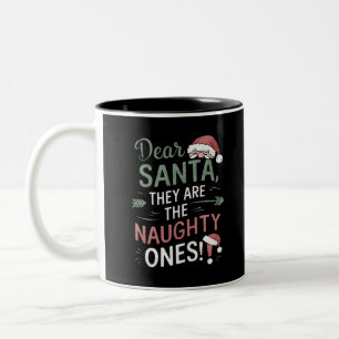 Caneca De Café Em Dois Tons Papai Noel São os Naughty Ones Natal
