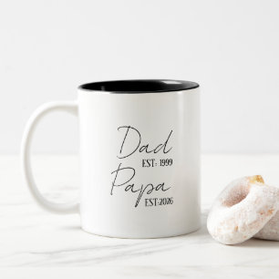 Caneca De Café Em Dois Tons Papai & Papai EST Personalizado Novo Presente pa