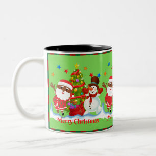 Caneca De Café Em Dois Tons Papais noeis africanos Mug