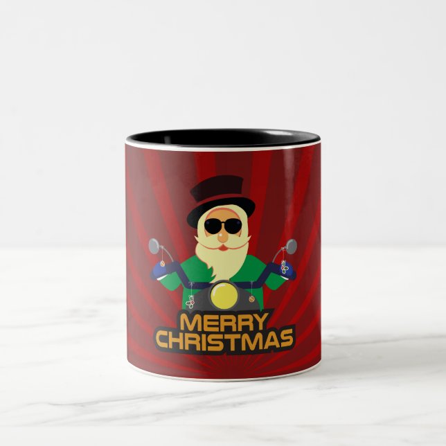 Caneca De Café Em Dois Tons Papais noeis Biker (Centro)