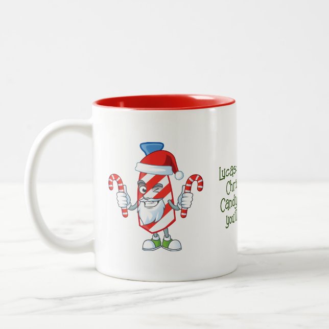 Caneca De Café Em Dois Tons Papais noeis - Candi Personalizado (Esquerda)