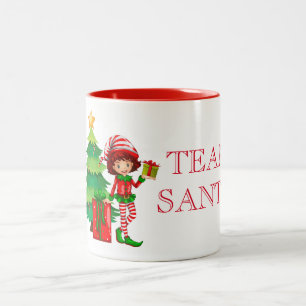 Caneca De Café Em Dois Tons Papais noeis da Holiday Team Café Mug