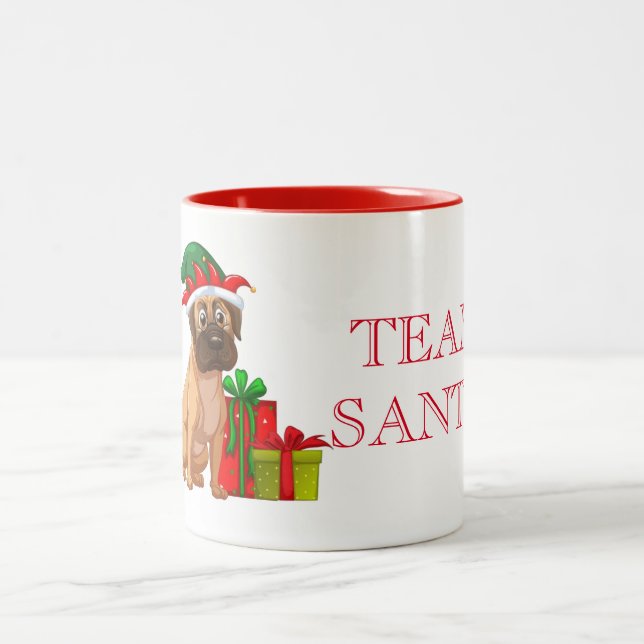 Caneca De Café Em Dois Tons Papais noeis da Holiday Team Café Mug (Centro)