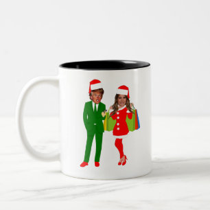 Caneca De Café Em Dois Tons papais noeis da melania