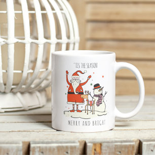 Caneca De Café Em Dois Tons Papais noeis de diversão personalizados Snowman Re