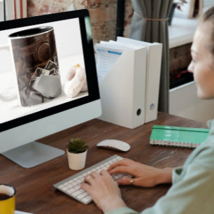 Caneca De Café Em Dois Tons Papais noeis de Equipamentos de Fotografia Vintage