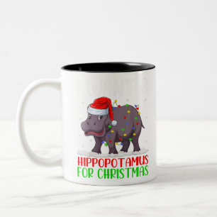 Caneca De Café Em Dois Tons Papais noeis de Luzes de Natal Brontosaurus Dinoss