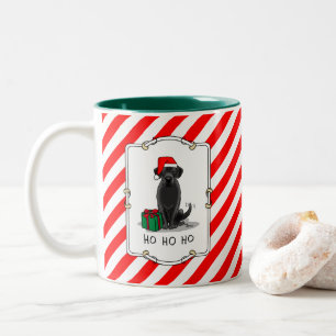 Caneca De Café Em Dois Tons Papais noeis de Natal Black Labrador Retriever Cut