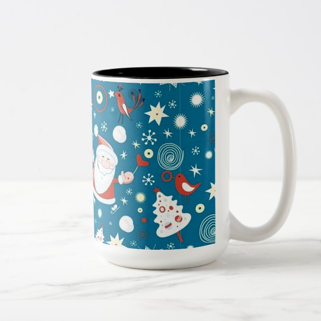 Caneca De Café Em Dois Tons Papais noeis de Natal bonitos (Direita)