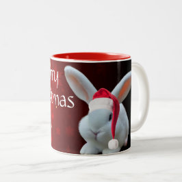 Caneca De Café Em Dois Tons Papais noeis de Natal Bunny Mug