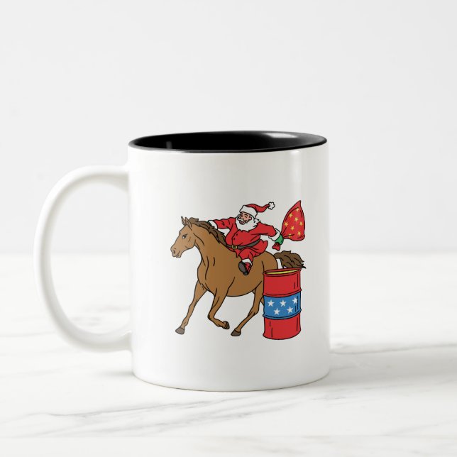 Caneca De Café Em Dois Tons Papais noeis de Natal de Barrel (Esquerda)