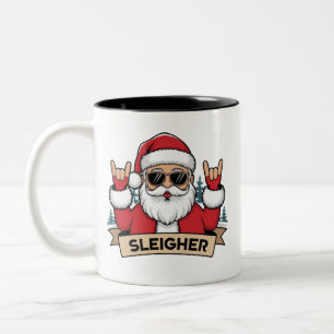 Caneca De Café Em Dois Tons Papais noeis de Natal mais elegantes Rock Xmas Roc